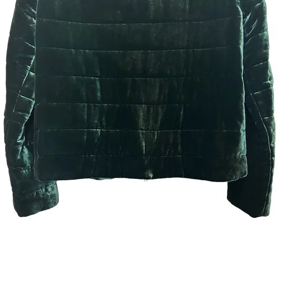Eileen Fisher Emerald Green Fully Lined Quilted Zip Front Jacket Sz.S/P